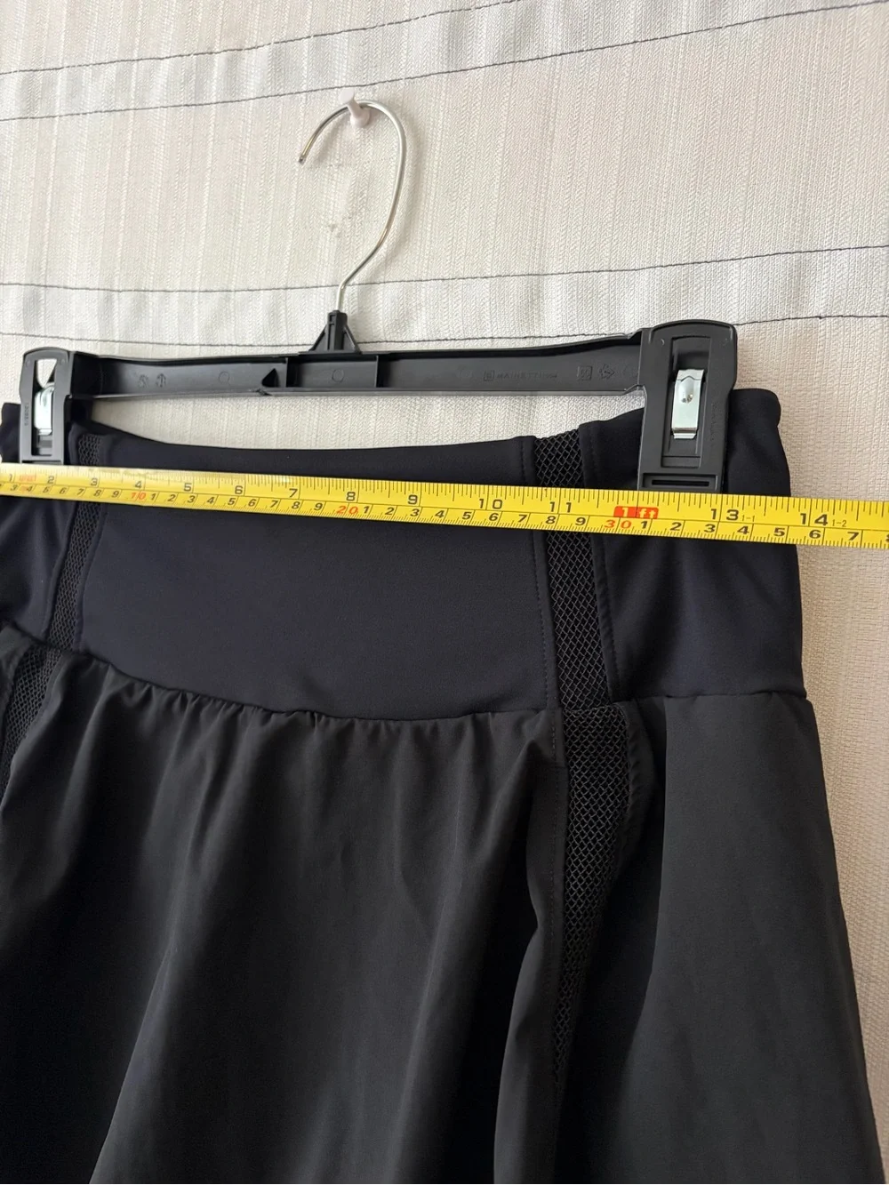 Women’s Black High Waisted Skort Built-in Shorts Mesh Approx S 13.5” Waist(A599)